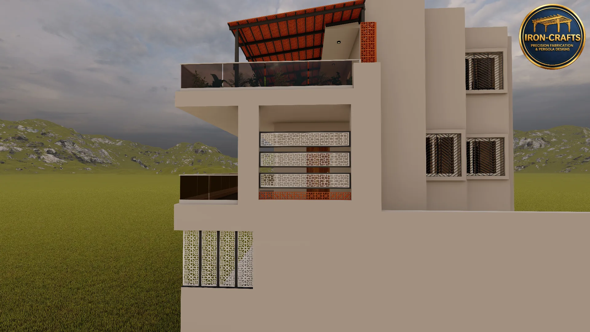 Mangalore tile pergola concept render