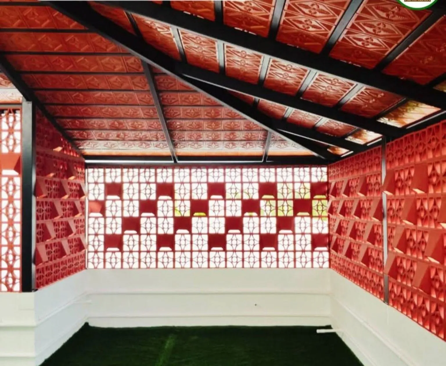 Decorative Tile Interior for Mangalore Tile Pergola in Bengaluru